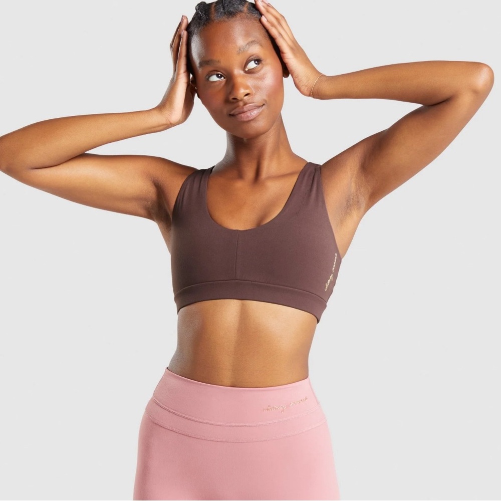 Gymshark X Whitney Simmons Chocolate Cherry O-Ring Sports Bra Large Like New